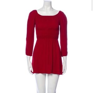 Reformation scoop neck mini dress, XS, viscose, red